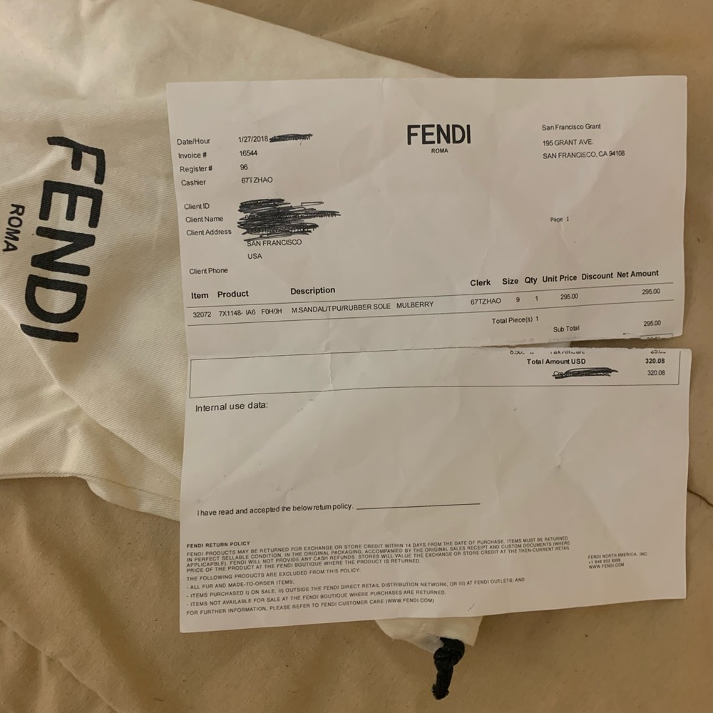 Authentic Fendi Slides - Picture 4 of 4